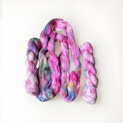 3 madejas 150 g teñido a mano 100 % hilo merino hilo de encaje hilo de dedos púrpura azul verde Foto 1 de 4