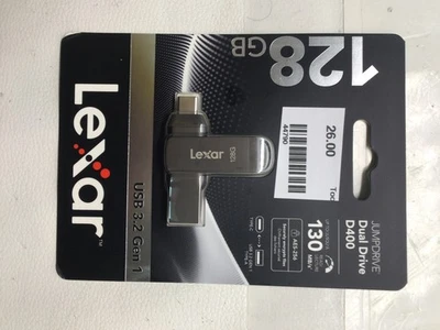 New Lexar JumpDrive D400 USB 3.1 Flash Drive 128GB LJDD400128GB (44790) - Image 1 of 3