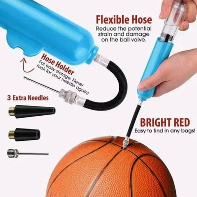 Pump Bike Bicycle Soccer Rugby Ball Pump with Inflating Adapter Needle - image 1 of 4