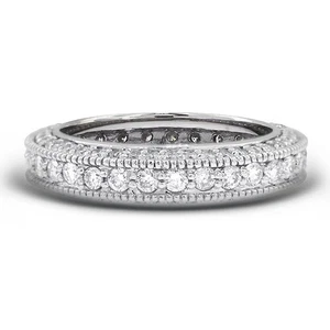 2 Carat I SI1 Round Brilliant Natural Certified Diamonds 18k Gold Eternity Band - Picture 1 of 6