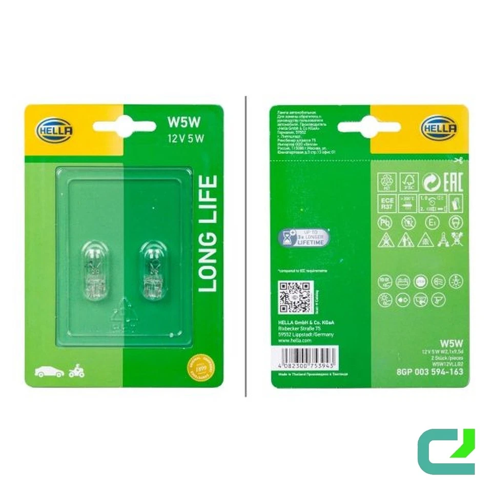 Hella - 8gp 003 594-163 Ampoule W5w 12 V