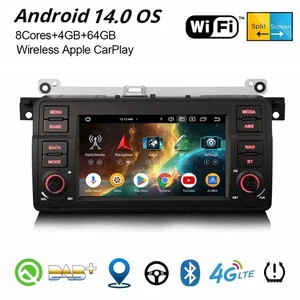 4GB+64GB Android 14 DAB+ Autoradio Navi Carplay 4G DSP BMW 3er E46 MG ZT Rover75 - Bild 1 von 24