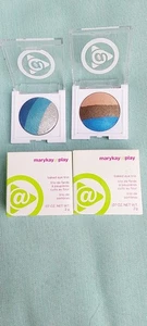 Lot of 2 MARY KAY At Play Baked Eye Trio 0.7 oz. OUT OF THE BLUE and OCEAN VIEW - Picture 1 of 4
