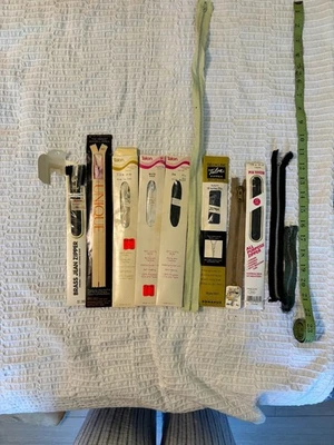 ZIPPER Closed End Zippers Mixed Colors and lengths Vintage Several are new - Image 1 of 4