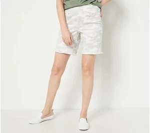 Belle by Kim Gravel TripleLuxe Twill 5-Pocket 8" Shorts weiß Tarnmuster 32 neu - Bild 1 von 1