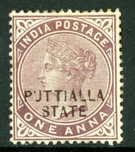 British India 1885 Patiala QV 1a Brown Purple SG #11 VFU N919 - Picture 1 of 6