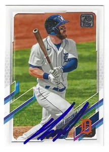 ROBBIE GROSSMAN DETROIT TIGERS SIGNED CARD A'S ROYALS BRAVES TWINS ASTROS RANGER - Picture 1 of 1