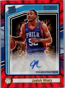 Judah Mintz 2024-25 Panini Donruss Rated Rookie Auto Red Laser /49 - 76ers - Picture 1 of 2