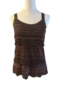 White House Black Market Women's Brown Metallic Sparkle Tank Top Size Small - Bild 1 von 4