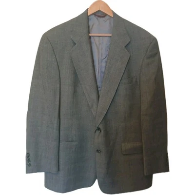 Hart Schaffner Marx Blazer Jacket Mens 42R Virgin Wool Plaid Sport Coat Vintage  - Image 1 of 4