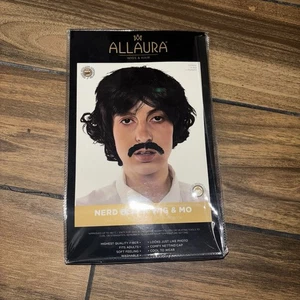 Allaura Wigs And Hair Nerd Black Wig And Moustache. Pedro - Picture 1 of 2