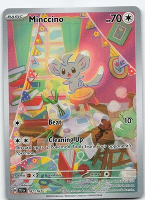 Minccino - 182/162 Illustration Rare Holo SV05: Temporal Forces NM Pokémon - Image 1 of 2
