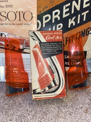 1950s Original Box Window Vents NOS Part Classic Car Accessory Sign Gas Oil Can Foto 1 de 4