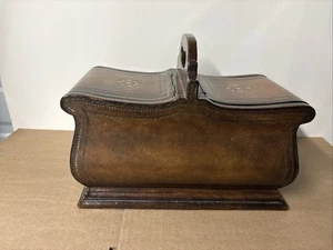 Maitland Smith Bombe Wooden Caddy Valet Box w/Handle - Picture 1 of 6