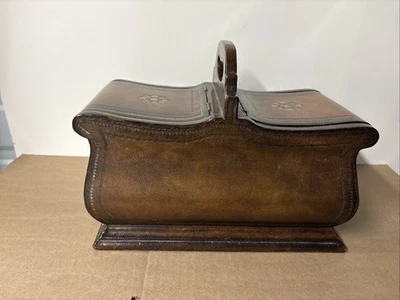 Maitland Smith Bombe Wooden Caddy Valet Box w/Handle - Image 1 of 4