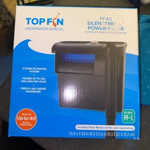 Top Fin PF-40 Silentstream Power Filter 3 Stage Bio Filtration Hang On Waterfall - Picture 1 of 3