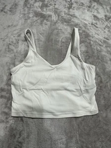 Sujetador deportivo Lululemon con forro para mujer blanco se ajusta como mediano sin etiqueta de talla - Imagen 1 de 7