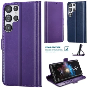 For Samsung Galaxy S22 Ultra Case Protective Leather Folio Wallet Phone Cover - Picture 1 of 25