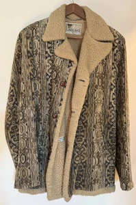 Vtg 70s Size 40 Lakeland Textile Carpet Tapestry Jacket Coat Hippie Sherpa RARE - Picture 1 of 18
