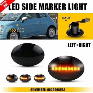 2PCS Sequential Amber Side LED Marker Light For Fiat 500 Maserati Gran 2007-2019 - Picture 1 of 15
