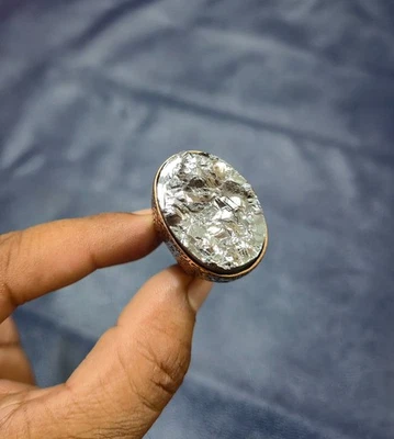 Precioso anillo de cobre puro shungita hecho a mano anillo ajustable joyería para regalo Foto 1 de 4