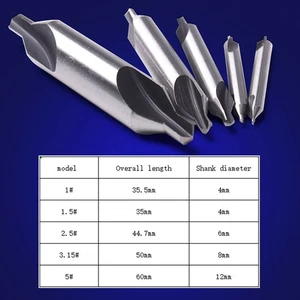 5 tlg Zentrierbohrer HSS Kombiniert Center Bohrer Senker Drill Bit Set 1-5mm - Bild 1 von 7