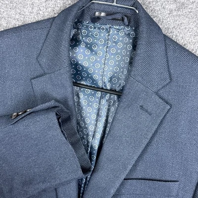 Lauren Ralph Lauren Blazer Mens 40R Blue 2 Button Hopsack Polyester Rayon - Image 1 of 4