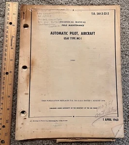 USAF Type MC-1 Automatic Pilot Manual April 1960 Vietnam era - Picture 1 of 3