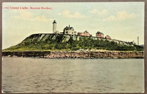 Boston MA Blick auf Long Island Light Boston Hafen KOSTENLOSER VERSAND - Bild 1 von 2