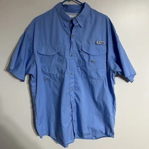 Men’s Columbia Outdoor Fishing Shirt Lightweight Breathable Lined Size XL Blue - Picture 1 of 10