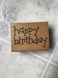 Happy Birthday Gummistempel JRL Rubber Stamp M129 Geburtstag Spaß - Bild 1 von 3
