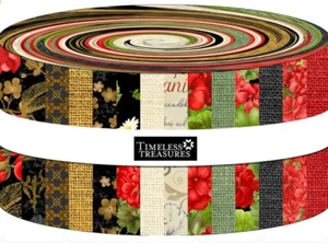 Timeless Treasures Scarlet Beauty Jelly Roll 40 2½" Pre-Cut Strips Cotton Fabric - Picture 1 of 8