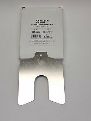 Precision Brand 81435 Metric Slotted Shim .500mm 100x100mm Pack Of 10 • 59.46£