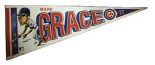Mark Grace Chicago Cubs pennant  7” Decal Sticker MLB 1990 Stark Signed
