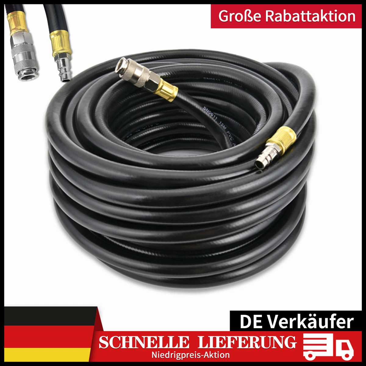 2x Kompressor-Überbrückungsschlauch Aus Edelstahl – Je 50,8 Cm, 1,27 Cm NPT, Flexibel & Hochtemperaturbeständig