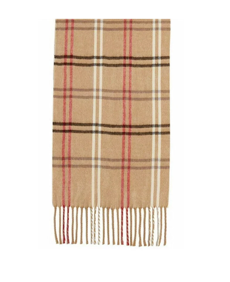 Steve Madden Mid Weight Cozy Plaid Muffler Scarf One Size Camel