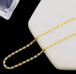 Juwelier Panzer Kette Gold 18K 2mm Vergoldet Kette Gold Kette Perfektes Geschenk - Bild 1 von 6