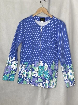 Bob Mackie Women’s Full Zip Up Sweater Jacket Art To Wear Artsy Size Medium - Image 1 of 4