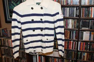 Ralph Lauen Jeans navy white stripe nautical Sweater PXS Petite XS (bin124) - Picture 1 of 7