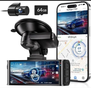 REDTIGER F7N-4K DashCam Front and Rear Built-In Wifi GPS 4K+1080P Dual DashCam - Picture 1 of 5