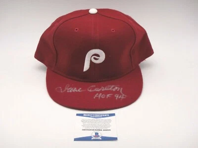 STEVE CARLTON SIGNED BECKETT CERTIFIED PHILADELPHIA PHILLIES HAT AUTOGRAPH HOF - Image 1 of 4