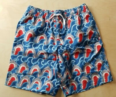 NUEVO CON ETIQUETAS Hanna Andersson BLUE TIBURONES BLOQUEADOR SOLAR PANTALONES CORTOS DE BAÑO 140 10 AGOTADOS $46 Foto 1 de 4