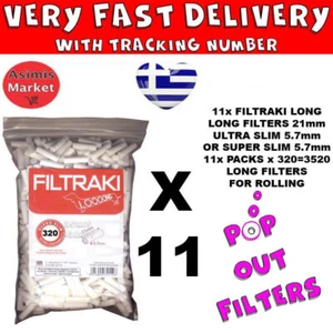 Filtraki Rollfilter lang 21 mm super schlank 5,7 mm 11 Packungen x320 Pop Out Filter - Bild 1 von 3