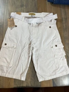 Pantalones Cortos Carga Largos Brooklyn Laundry Blancos con Cinturón, Bolsillos, Nuevos Talla 34 Precio de venta sugerido por el fabricante $50 - Imagen 1 de 5