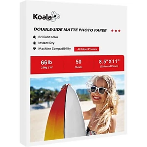 Posten 50-200 Koala doppelseitiges mattes Fotopapier 8,5 x 11 66 Pfund Karton Inkjet 250 g - Bild 1 von 12