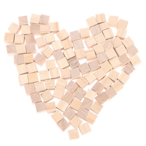 100pcs Unfinished Blank Mini DIY Wooden Square Solid Cubes for Woodwork Crafio - Picture 1 of 10