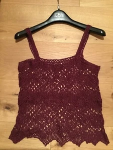 Crochet tank top purple (Plum) Size 12 - Picture 1 of 2