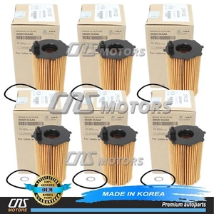 ⭐GENUINE⭐ Oil Filters 6PACK for 2010-2019 Azera Santa Fe Cadenza Sedona Sorento - Picture 1 of 6