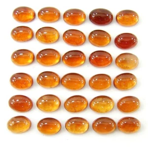 30.60 Ct Natural Hessonite Garnet Loose 5x7 mm Gemstone Cabochon 30 Pcs Lot-1953 - Afbeelding 1 van 2