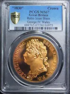 British Crown 1830 George IV Dragon Retro Shoe PCGS MS67 - Picture 1 of 7
